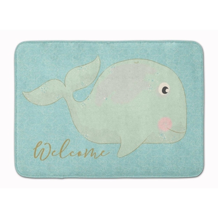 Carolines Treasures Whale Welcome Machine Washable Memory Foam Mat BB8533RUG